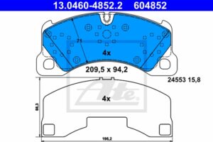 ATE Bremsesæt, skivebremser sg00000d3p bagaksel ventileret 368mm 36mm for PORSCHE VAG