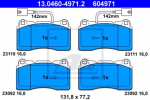 ATE Bremsesæt, skivebremser sg00000d46 bagaksel fuld 276mm 28mm for FIAT