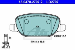 ATE Bremsesæt, skivebremser sg00000d4r bagaksel fuld 278mm 12mm for FIAT JEEP