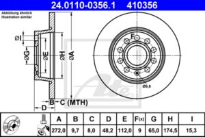 ATE Bremsesæt, skivebremser sg00000d5t foraksel ventileret 272mm 9mm for SEAT VAG SKODA