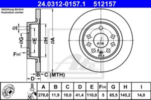 ATE Bremsesæt, skivebremser sg00000d6g foraksel fuld 285mm 24mm for OPEL VAUXHALL FORD VOLVO SAAB GENERAL MOTORS FIAT MAZDA
