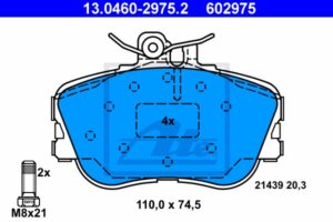 ATE Bremsesæt, skivebremser sg00000d7n bagaksel fuld 284mm 9mm for MERCEDES-BENZ CHRYSLER
