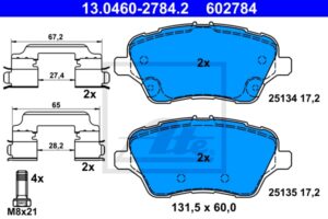 ATE Bremsesæt, skivebremser sg00000d9d bagaksel fuld 253mm 23mm for FORD