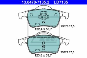 ATE Bremsesæt, skivebremser sg00000dal foraksel fuld 288mm 28mm for VOLVO