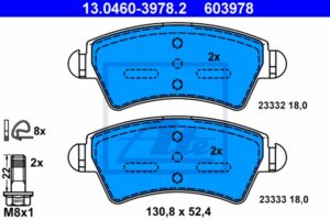 ATE Bremsesæt, skivebremser sg00000dca bagaksel fuld 247mm 8mm for PEUGEOT CITROËN