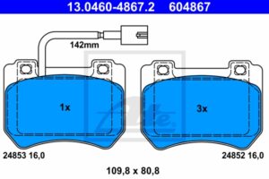 ATE Bremsesæt, skivebremser sg00000ddq bagaksel fuld 278mm 12mm for FIAT JEEP