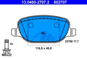 ATE Bremsesæt, skivebremser sg00000dfn bagaksel fuld 278mm 12mm for FIAT JEEP