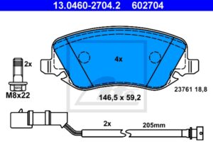 ATE Bremsesæt, skivebremser sg00000dis bagaksel ventileret 281mm 28mm for FIAT