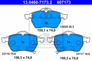 ATE Bremsesæt, skivebremser sg00000dj3 bagaksel fuld 286mm 10mm for VAUXHALL OPEL SAAB CHEVROLET