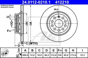 ATE Bremsesæt, skivebremser sg00000dk2 bagaksel fuld 300mm 12mm for VAG SEAT SKODA