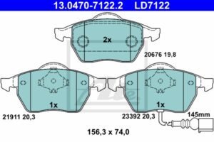 ATE Bremsesæt, skivebremser sg00000dlq foraksel ventileret 230mm 9mm for SEAT SKODA VAG
