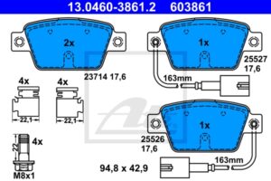 ATE Bremsesæt, skivebremser sg00000dlr bagaksel fuld 251mm 10mm for FIAT