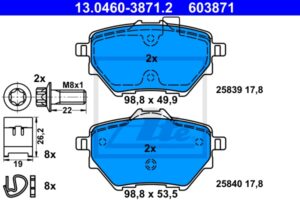 ATE Bremsesæt, skivebremser sg00000dmq foraksel fuld 268mm 30mm for CITROËN OPEL VAUXHALL PEUGEOT