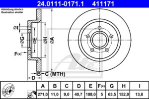 ATE Bremsesæt, skivebremser sg00000dqa bagaksel fuld 300mm 11mm for VOLVO FORD VAUXHALL GENERAL MOTORS OPEL MAZDA