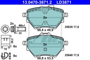 ATE Bremsesæt, skivebremser sg00000dqw foraksel fuld 268mm 12mm for CITROËN VAUXHALL PEUGEOT