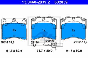ATE Bremsesæt, skivebremser sg00000dte bagaksel fuld 294mm 13mm for FORD VAG SEAT