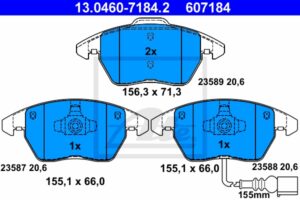 ATE Bremsesæt, skivebremser sg00000dts bagaksel fuld 312mm 25mm for VAG SEAT SKODA
