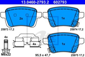 ATE Bremsesæt, skivebremser sg00000dve foraksel fuld 264mm 10mm for VAUXHALL OPEL SAAB FIAT