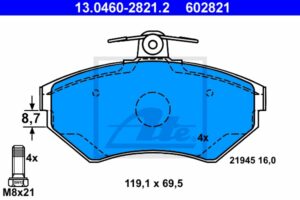 ATE Bremsesæt, skivebremser sg00000dvw bagaksel fuld 232mm 9mm for SEAT VAG SKODA