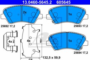 ATE Bremsesæt, skivebremser sg00000dxj bagaksel fuld 284mm 23mm for KIA HYUNDAI SSANGYONG