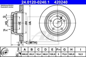 ATE Bremsesæt, skivebremser sg00000dxw foraksel ventileret 312mm 24mm for BMW