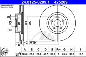 ATE Bremsesæt, skivebremser sg00000dzc bagaksel fuld 271mm 25mm for FORD VAUXHALL VOLVO OPEL GENERAL MOTORS SAAB MAZDA