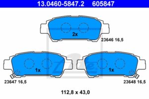 ATE Bremsesæt, skivebremser sg00000e07 bagaksel fuld 291mm 12mm for TOYOTA