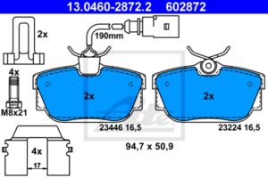 ATE Bremsesæt, skivebremser sg00000e2n bagaksel fuld 294mm 13mm for FORD VAG SEAT
