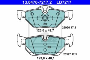 ATE Bremsesæt, skivebremser sizw2n8h26 bagaksel ventileret 300mm 24mm for BMW