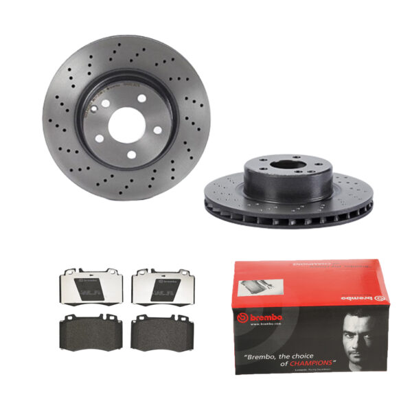 BREMBO Bremsesæt, skivebremser 142054187 foraksel perforeret/ventileret 312mm 28mm for MERCEDES-BENZ