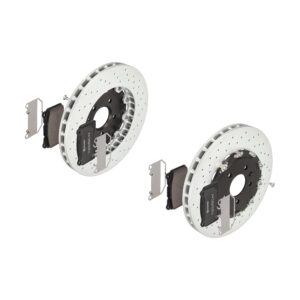 BREMBO Bremsesæt, skivebremser 142054587 foraksel perforeret/ventileret 355mm 32mm for OPEL TESLA VAUXHALL CADILLAC CADILLAC (SGM) BUICK (SGM) MITSUBI