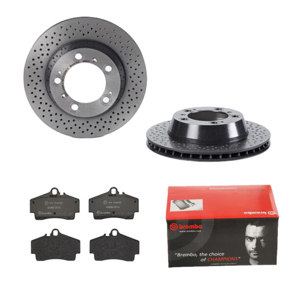 BREMBO Bremsesæt, skivebremser 142054986 bagaksel perforeret/ventileret 299mm 24mm for PORSCHE