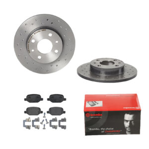 BREMBO Bremsesæt, skivebremser 142055058 bagaksel perforeret 240mm 11mm for ABARTH FIAT LANCIA CITROËN LADA
