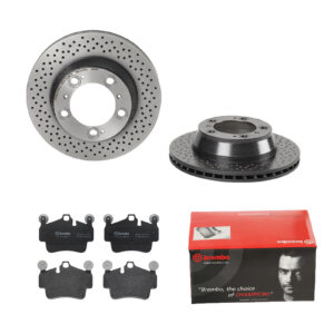 BREMBO Bremsesæt, skivebremser 142055742 bagaksel perforeret/ventileret 299mm 24mm for PORSCHE