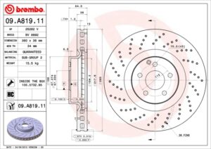 BREMBO Bremsesæt, skivebremser 142056235 foraksel perforeret/ventileret 360mm 36mm for MERCEDES-BENZ