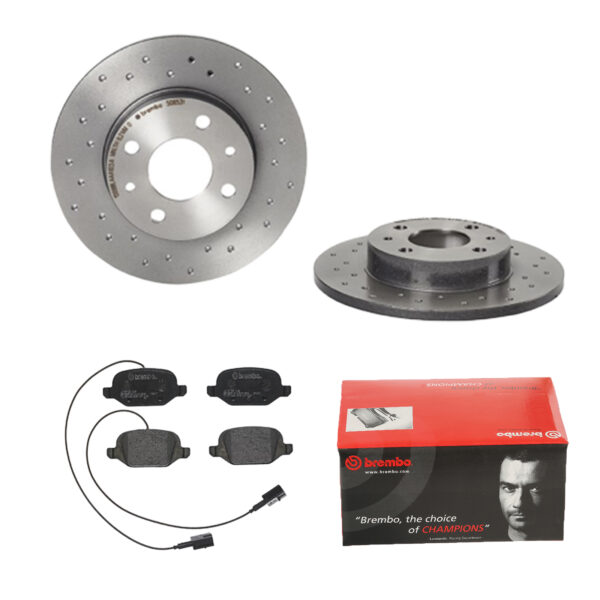 BREMBO Bremsesæt, skivebremser 142057027 bagaksel perforeret 240mm 11mm for ABARTH FIAT KIA