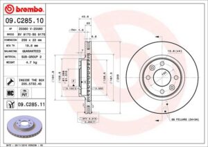 BREMBO Bremsesæt, skivebremser ijdtidhy74 foraksel indvendig ventileret 258mm 22mm for DACIA RENAULT SMART