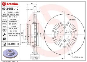 BREMBO Bremsesæt, skivebremser ijf141iat8 foraksel indvendig ventileret 348mm 30mm for BMW