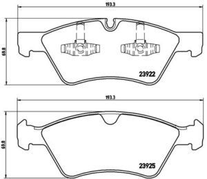 BREMBO Bremsesæt, skivebremser ijg5y0u9w7 foraksel indvendig ventileret 350mm 32mm for MERCEDES-BENZ