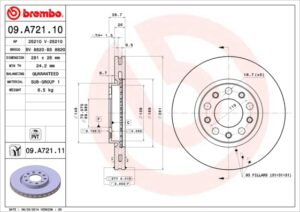 BREMBO Bremsesæt, skivebremser ijg5y0upr3 foraksel indvendig ventileret 281mm 26mm for ALFA ROMEO FIAT JEEP