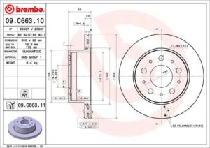 BREMBO Bremsesæt, skivebremser ijg5y0urr5 bagaksel indvendig ventileret 300mm 22mm for FIAT ALFA ROMEO CITROËN PEUGEOT RAM