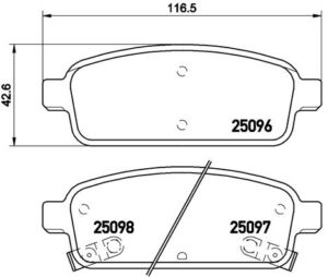 BREMBO Bremsesæt, skivebremser ijg5y0ut33 bagaksel fuld 268mm 12mm for OPEL VAUXHALL GENERAL MOTORS CHEVROLET BUICK