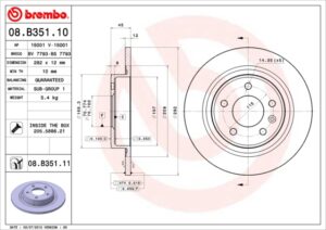 BREMBO Bremsesæt, skivebremser ijzjsg5m14 bagaksel fuld 292mm 12mm for OPEL VAUXHALL CHEVROLET