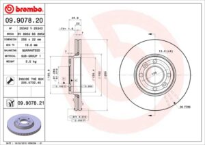 BREMBO Bremsesæt, skivebremser ijzjsg5vm9 foraksel indvendig ventileret 258mm 22mm for MERCEDES-BENZ RENAULT DACIA LADA