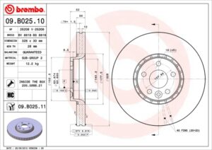 BREMBO Bremsesæt, skivebremser ijzjsg61b4 foraksel indvendig ventileret 328mm 30mm for VOLVO