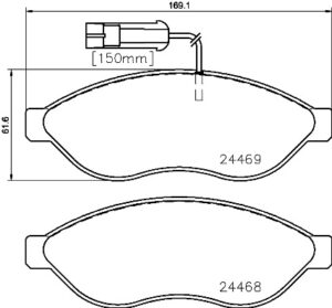 BREMBO Bremsesæt, skivebremser ijzjsg68w7 foraksel indvendig ventileret 280mm 24mm for PEUGEOT CITROËN FIAT
