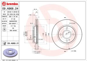 BREMBO Bremsesæt, skivebremser ijzjsgfbj6 foraksel indvendig ventileret 258mm 23mm for FORD