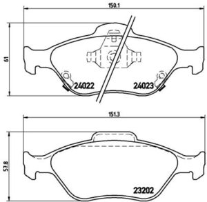 BREMBO Bremsesæt, skivebremser ijzjsgffv2 foraksel indvendig ventileret 258mm 22mm for TOYOTA DAIHATSU