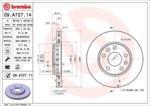 BREMBO Bremsesæt, skivebremser ijzjsgft49 foraksel indvendig ventileret 280mm 24mm for DACIA RENAULT NISSAN