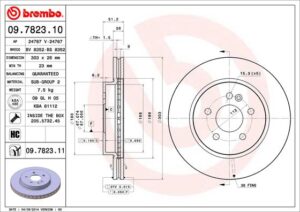 BREMBO Bremsesæt, skivebremser ijzjsgg0u7 foraksel indvendig ventileret 303mm 26mm for MERCEDES-BENZ